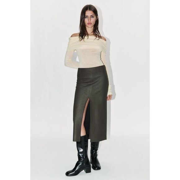 ZARA SLIT WOOL SKIRT ZW COLLECTION - Picture 2 of 6